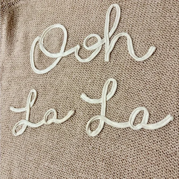 LC Lauren Conrad Beige 'Ooh La La' Sweater - Picture 3 of 5
